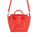 Celine Luggage Nano Orange Calfskin Leather Bag