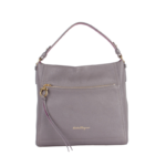 Salvatore Ferragamo Ally Gray Leather Hobo Bag