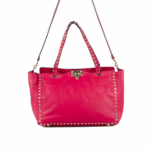 Valentino Trapeze Rockstud Medium Pink Leather Bag