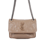 YSL Niki Baby Beige Crinkled Leather Bag