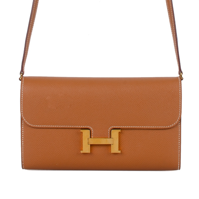 00037 Hermes Constance To Go Gold on Gold Crossbody Bag - Image 1
