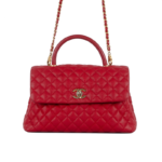 Chanel Coco Medium Red Caviar Top Handle Bag
