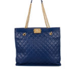 Chanel Boy Large Blue Shopping Tote Bag